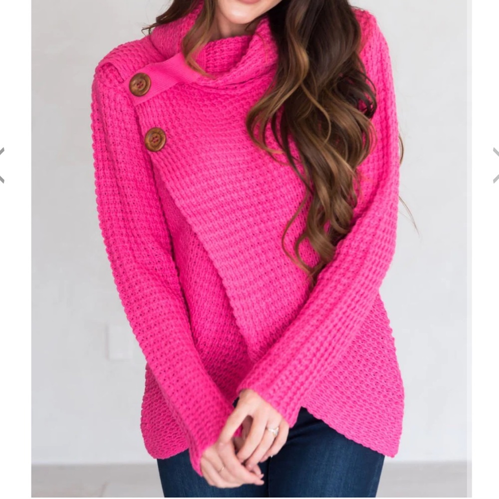 37 BOHO FABULOUS ASYMMETRICAL WRAP SWEATER - Picture 3 of 4